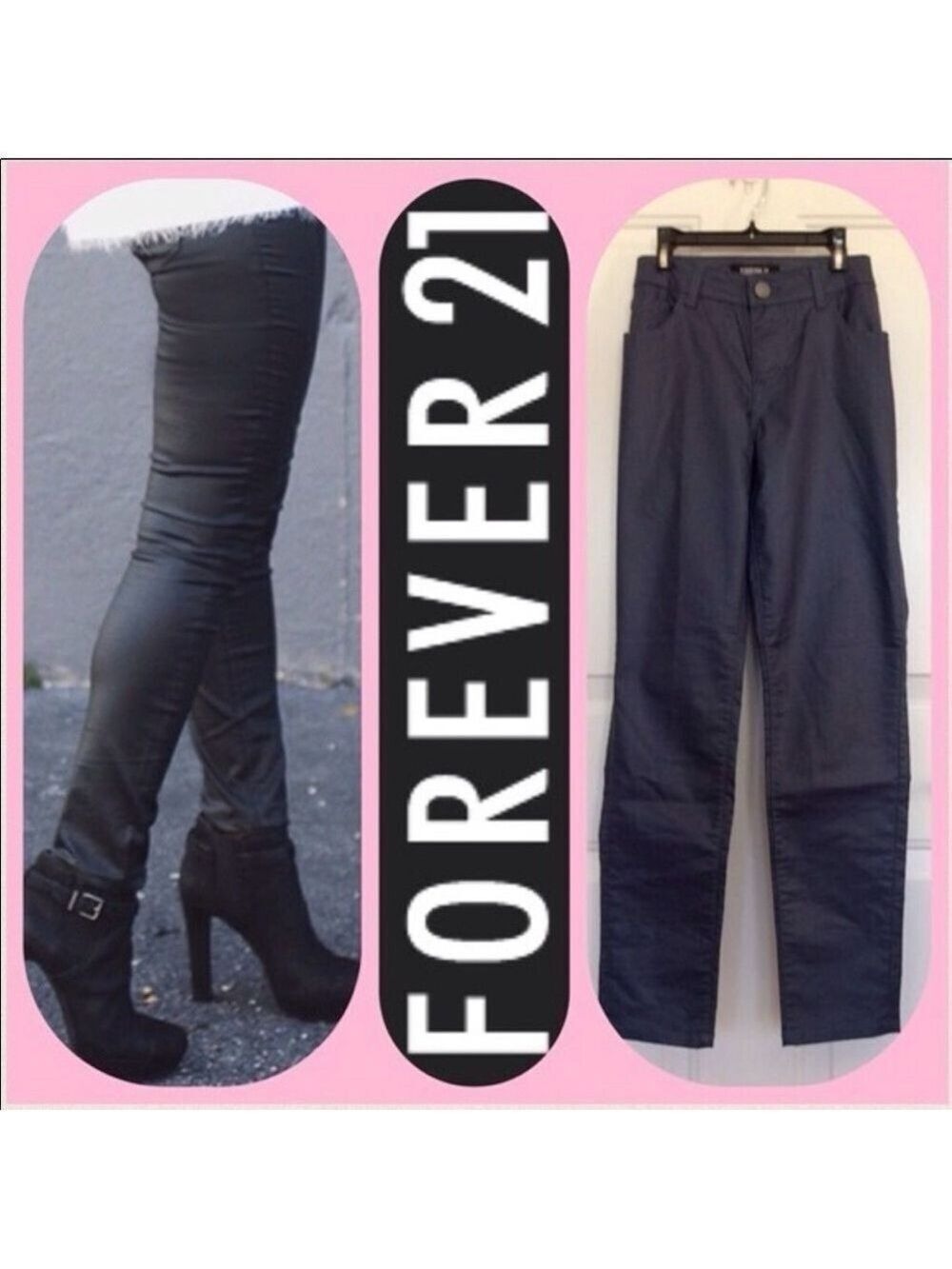 FOREVER 21 Premium Denim Wax Coated Gray/Blue Jean Size 29
